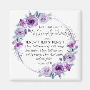 Imán Isaías 40:31 Los que esperan en el Señor Floral