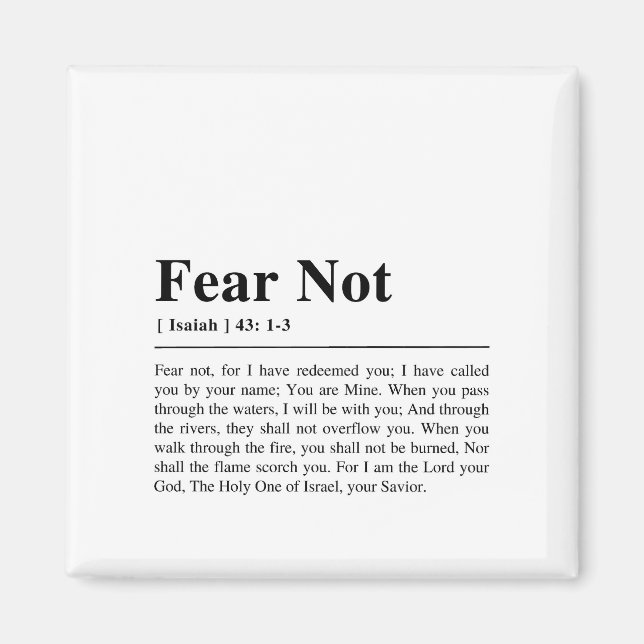 Imán Isaías 43:1-3 El miedo no (Frente)