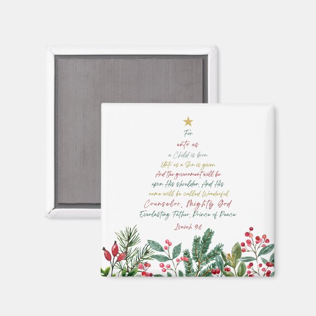 Imán Isaías 9:6 Para Nosotros Un Niño Nace Navidades (Anverso/Reverso)