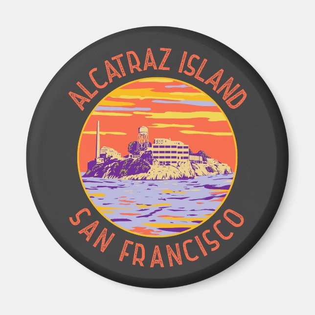 Imán Isla Alcatraz San Francisco Círculo perturbado (Frente)