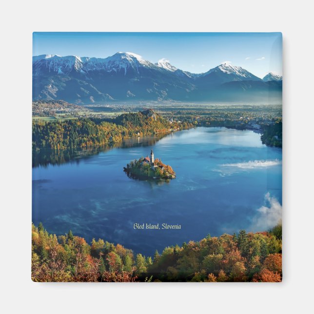 Imán Isla Bled, Eslovenia, escénica (Frente)