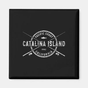Imán Isla Catalina Ca Varas de Pescar Cruzadas Vintage 