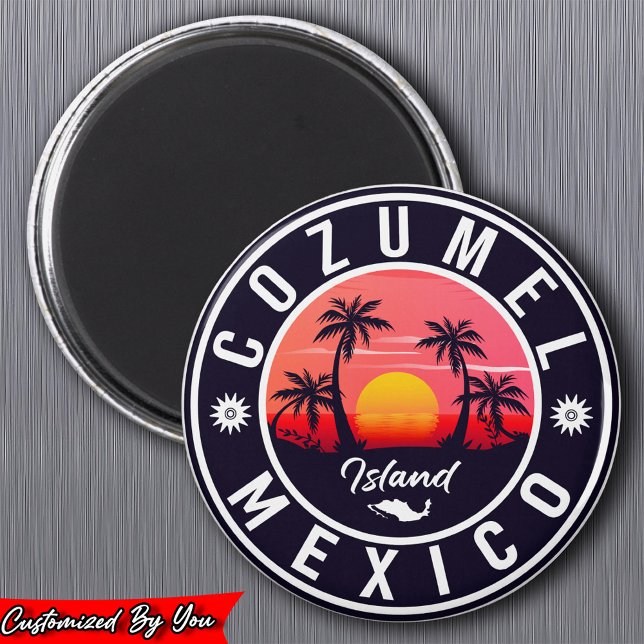 Imán Isla Cozumel México Retro Sunset Souvenirs (Subido por el creador)