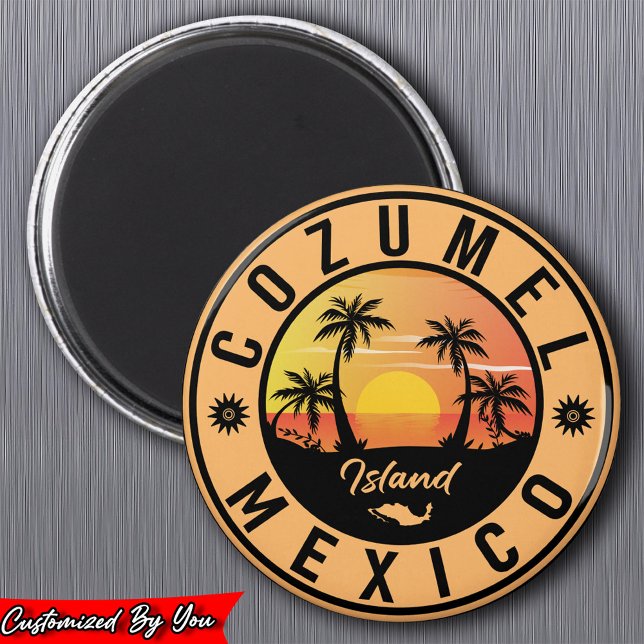 Imán Isla Cozumel México Retro Sunset Souvenirs (Subido por el creador)