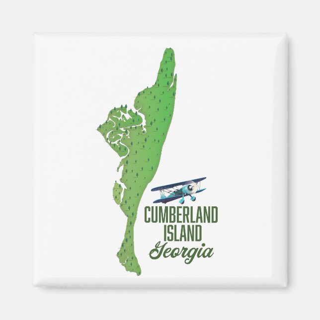 Imán Isla Cumberland Mapa de Georgia (Frente)