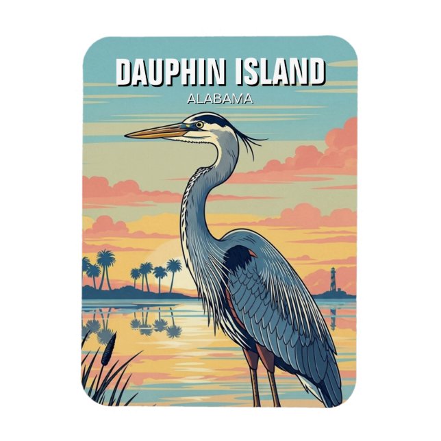Imán Isla Dauphin Alabama Viajes (Vertical)