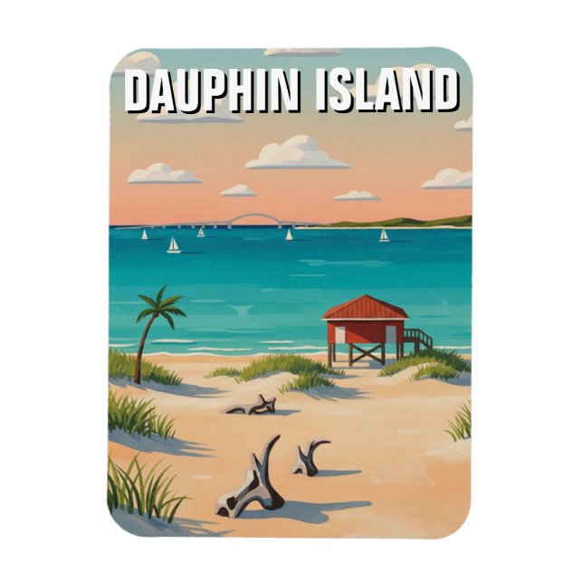 Imán Isla Dauphin Alabama Viajes (Vertical)