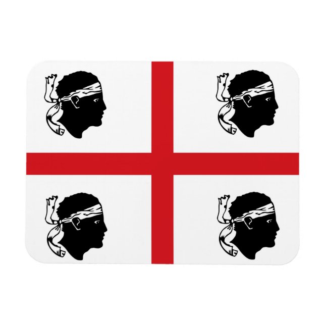 Imán isla de la región de italy, bandera de sardinia, e (Horizontal)