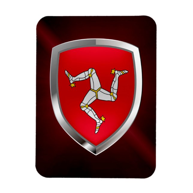 Imán Isla de Man Emblema metálico (Vertical)