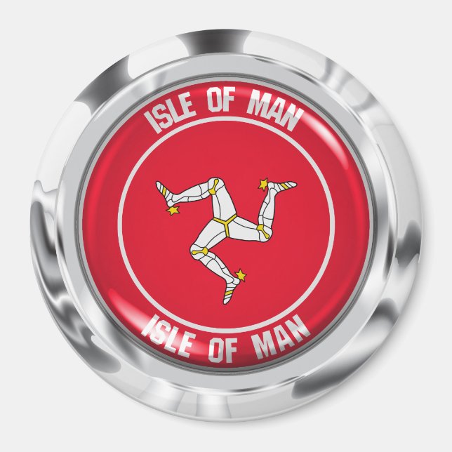 Imán Isla de Man Ronda Emblem (Frente)