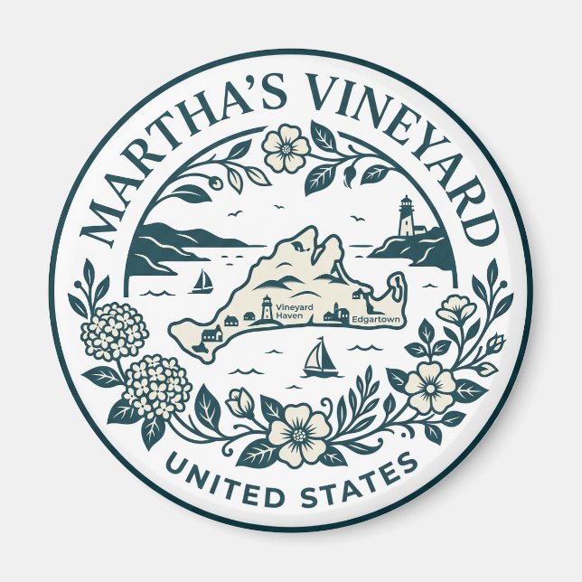 Imán Isla de Martha's Vineyard Massachusetts (Frente)
