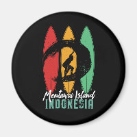 Isla de Mentawai Indonesia Vintage Retro Surfing