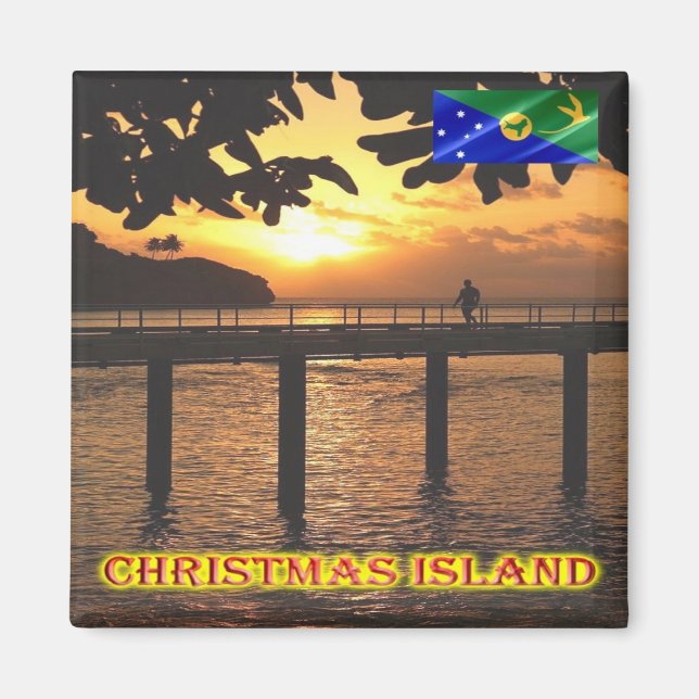 Imán ISLA de NAVIDADES zCX006, Sunset, Oceanía, Fridge (Frente)