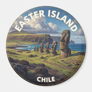 Imán Isla de Pascua Chile Moai Pacífico Paisaje