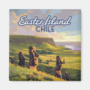 Imán Isla de Pascua Chile Moai Rapa Nui Retro