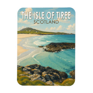 Imán Isla de Tiree Ilustración de arte de viaje Escocia