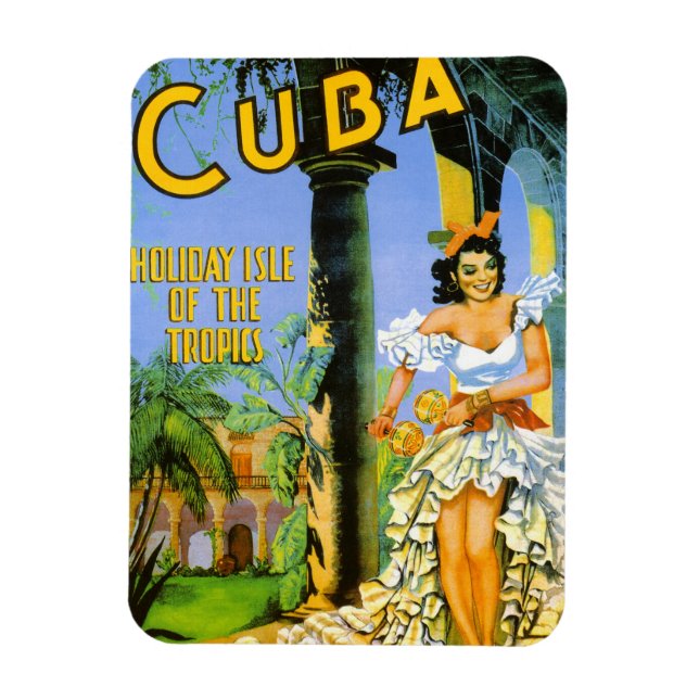 Imán Isla de vacaciones de Cuba afiche de viajes tropic (Vertical)