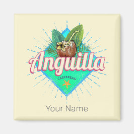 Imán Isla de Vintage del Retro Caribe de Anguila