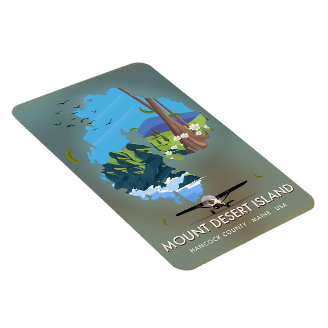 Imán Isla del Desierto Monte, Condado de Hancock, Maine (Lado Derecho)