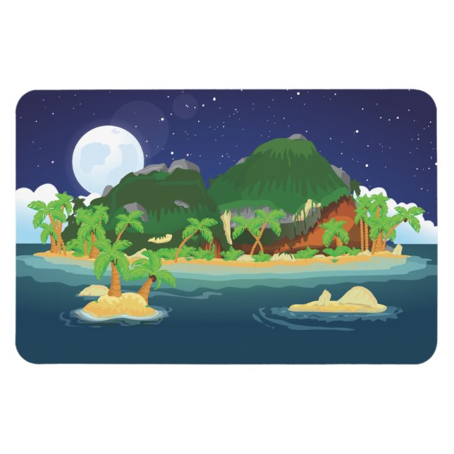Imán Isla del Tesoro Tropical (Horizontal)