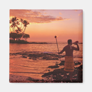 Imán Isla Grande, Hawái. Atardecer, Gran Isla Hawaii.