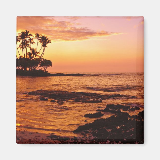 Imán Isla Grande, Hawái. Atardecer, Isla Grande Hawái.  (Frente)