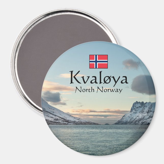 Imán Isla Kvaloya Noruega (Anverso/Reverso)