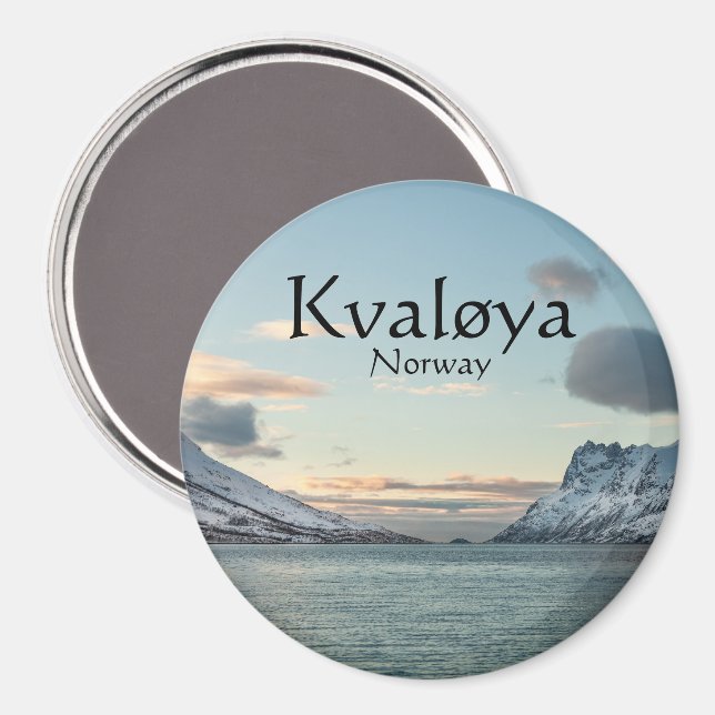 Imán Isla Kvaloya Noruega (Anverso/Reverso)