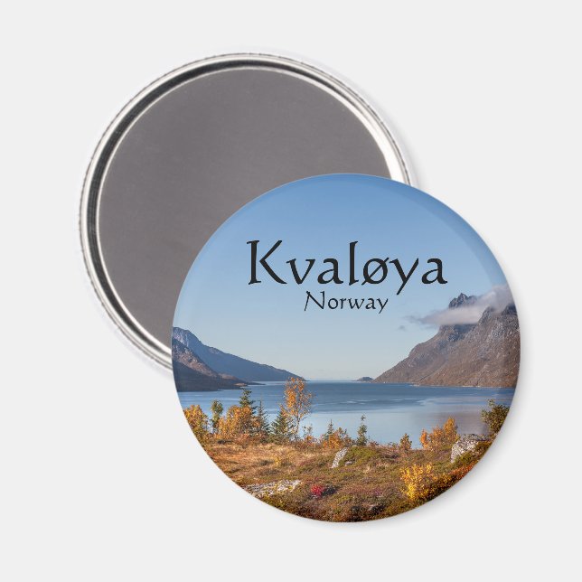 Imán Isla Kvaloya Noruega (Anverso/Reverso)