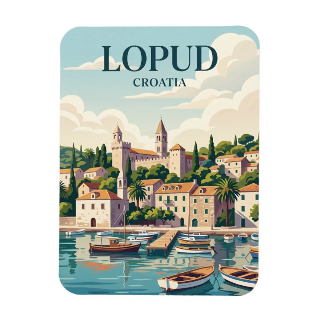 Imán Isla Lopud Croacia (Vertical)