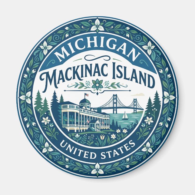 Imán Isla Mackinac Michigan (Frente)