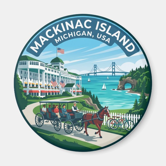 Imán Isla Mackinac Michigan (Frente)