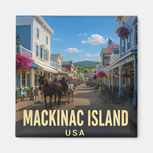 Imán Isla Mackinac Michigan Lago Regalo de viaje