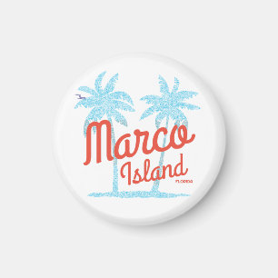 Imán Isla Marco Florida Vacaciones EE. UU. Vintage Retr