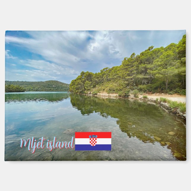Imán Isla Mljet en Croacia, viajar (Anverso)