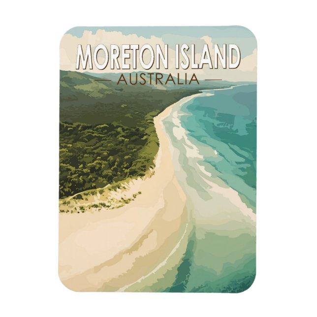 Imán Isla Moreton Australia Viaje arte cosecha (Vertical)