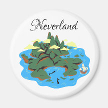 Isla Neverland con sirenas y barco pirata