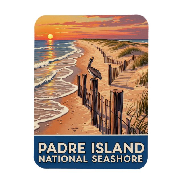 Imán Isla Padre de Texas (Vertical)