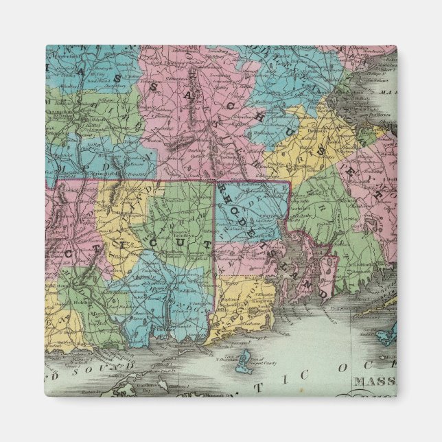 Imán Isla Rhode De Massachusetts Y Connecticut (Frente)