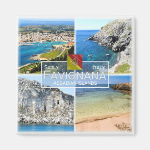 Imán ISLA SCL026 FAVIGNANA, Mosaico, Sicilia, Frigorífi