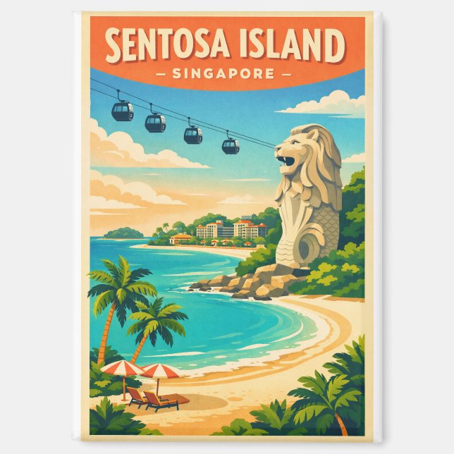 Imán Isla Sentosa, Singapur viaje (Anverso)