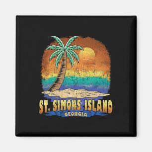 Imán Isla St. Simons Georgia Vintage Malestosa Souve