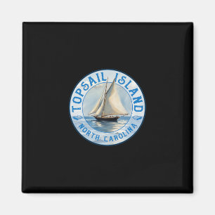 Imán Isla Topsail Carolina del Norte Velero Vintage Des