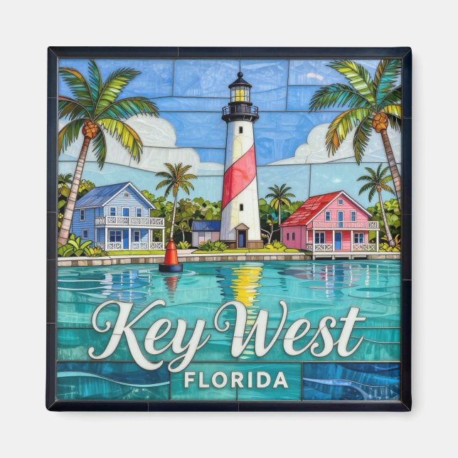 Imán Isla Tropical de Key West 🐚 (Frente)