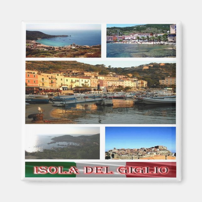 Imán ISLA TSC122 GIGLIO, Mosaico, Toscana, Nevera (Frente)