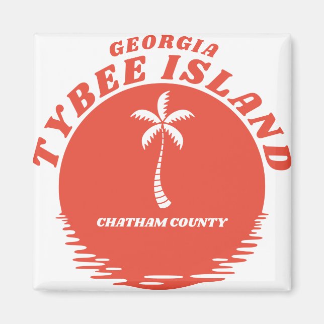 Imán Isla Tybee Condado de Chatham Georgia (Frente)