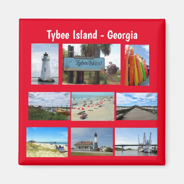 Imán Isla Tybee, Georgia (Frente)