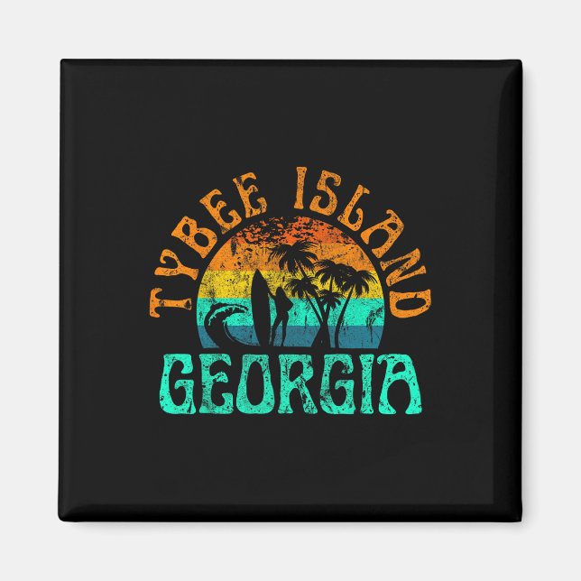 Imán Isla Tybee Georgia Playa de Surf olas del océano (Frente)