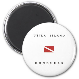 Imán Isla Utila Honduras Bandera de buceo Scuba