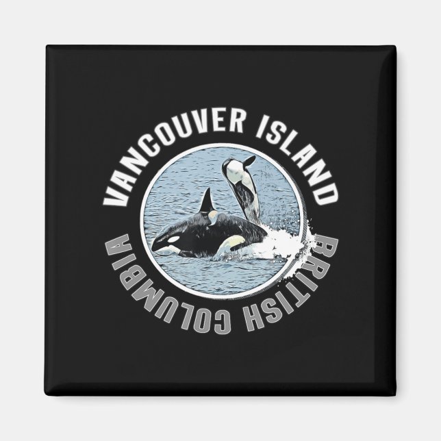 Imán Isla Vancouver BC Canadá Orca Ballenas Adventure K (Frente)